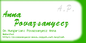 anna povazsanyecz business card